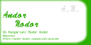 andor modor business card